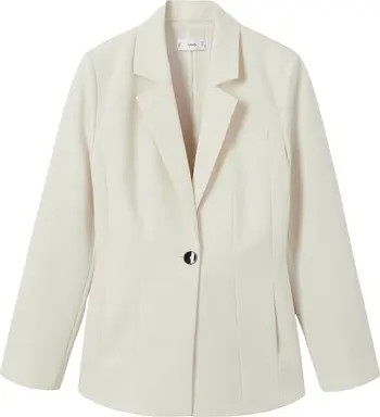 MANGO Essential Fitted Padded Shoulder Blazer | Nordstrom | Nordstrom