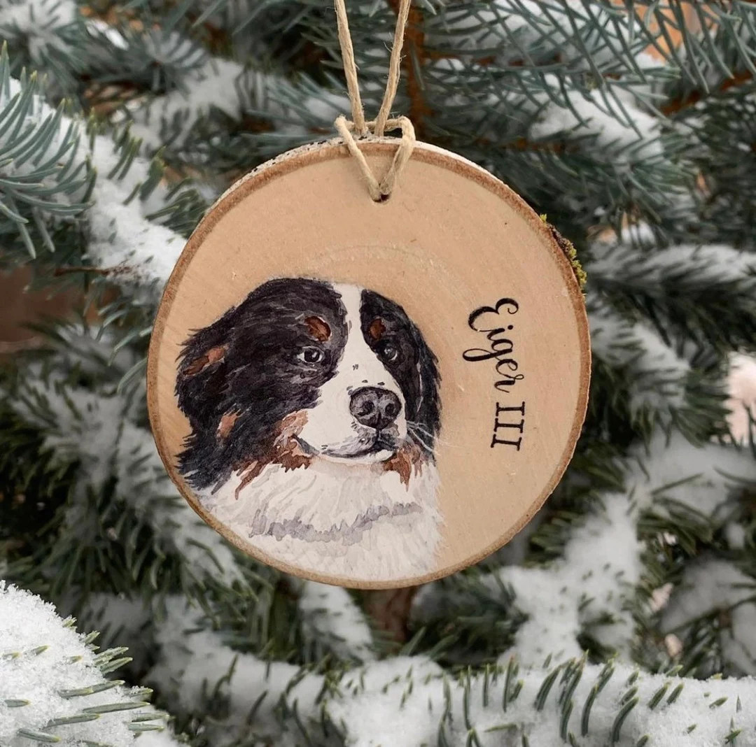 Custom Pet wood slice ornament, custom wood slice ornament, custom dog wood slice ornament, custom c | Etsy (US)