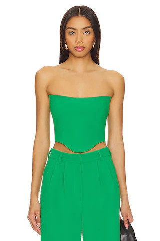 Amanda Uprichard Sabine Crop Top in in Jungle from Revolve.com | Revolve Clothing (Global)