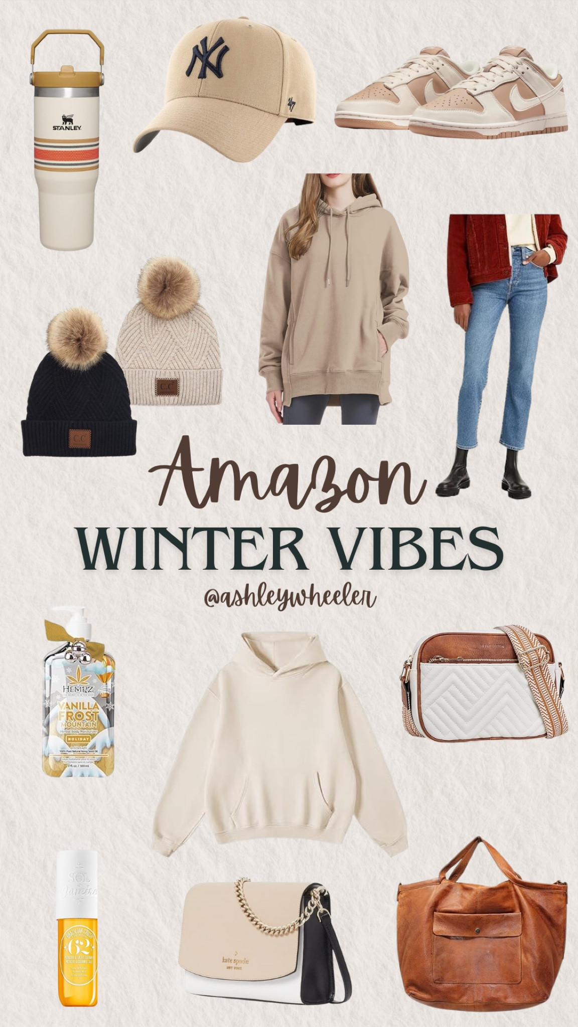 The perfect winter vibes outfit. I’m such a fan of oversized hoodies, and Levi’s wedgie jeans. No matter what size you are they are perfect. Also if you’re looking for a good holiday scent lotion- I love this one 🫶🏻

Where are my neutral gals at? This is a great outfit guide for you too  

#LTKHoliday #LTKmidsize #LTKfamily