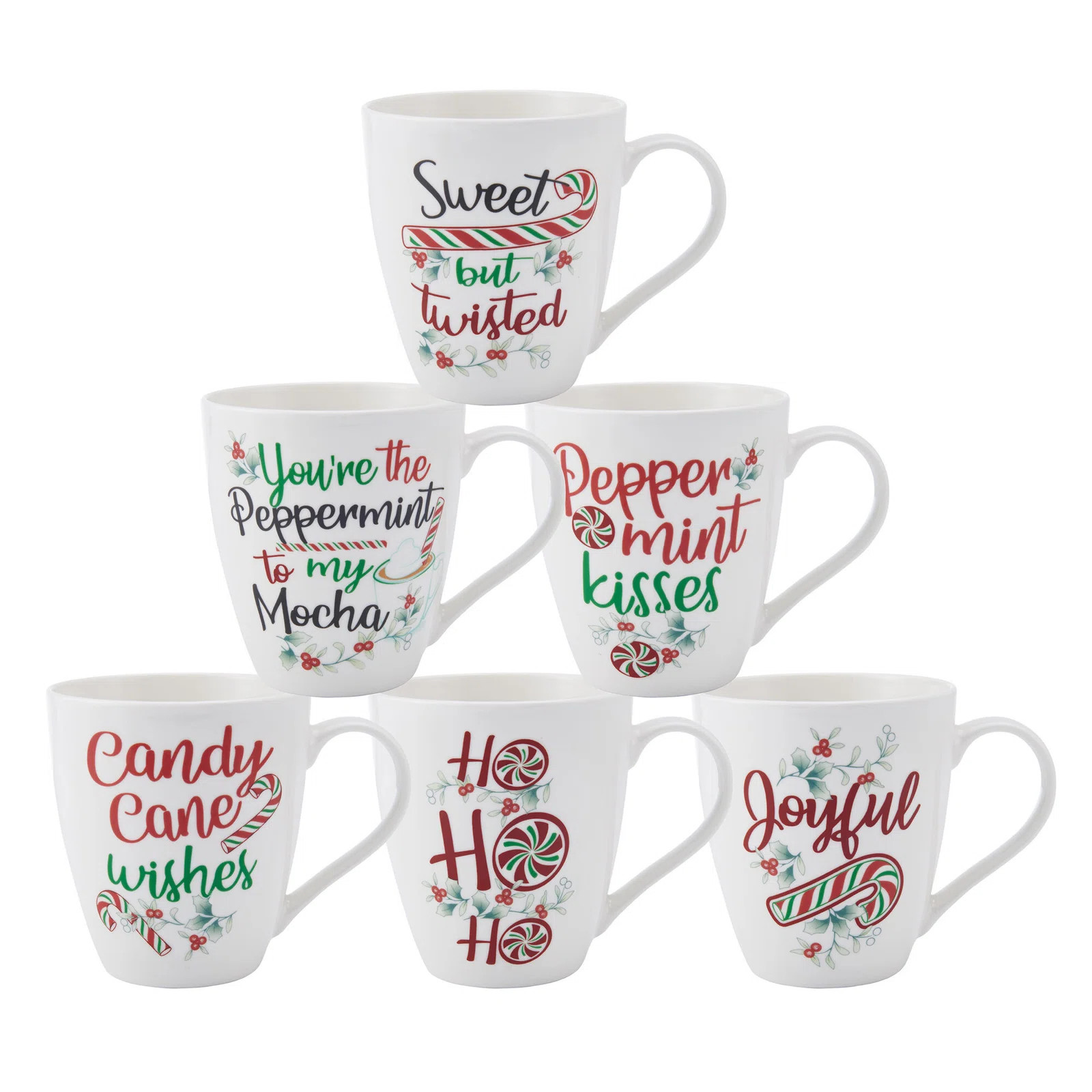 Winterberry Whimsical Holiday Coffee Mugs | Wayfair North America