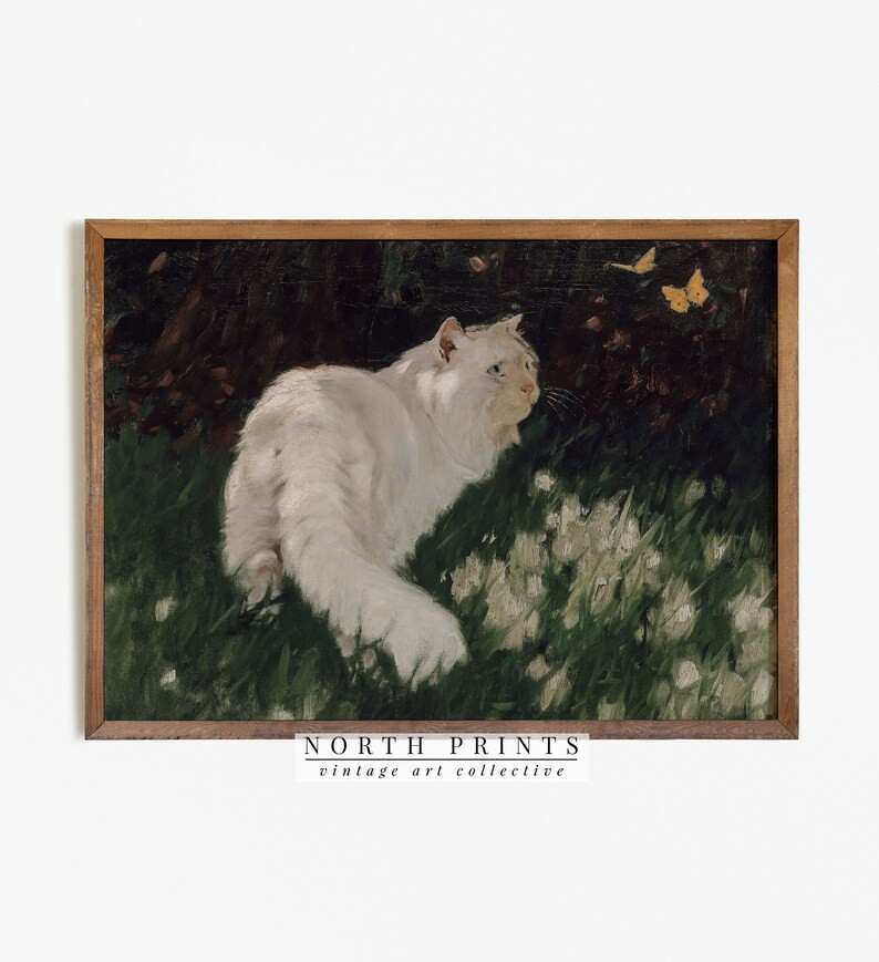 Printable Vintage Cat Nursery Print  Girls Room Decor  - Etsy | Etsy (US)