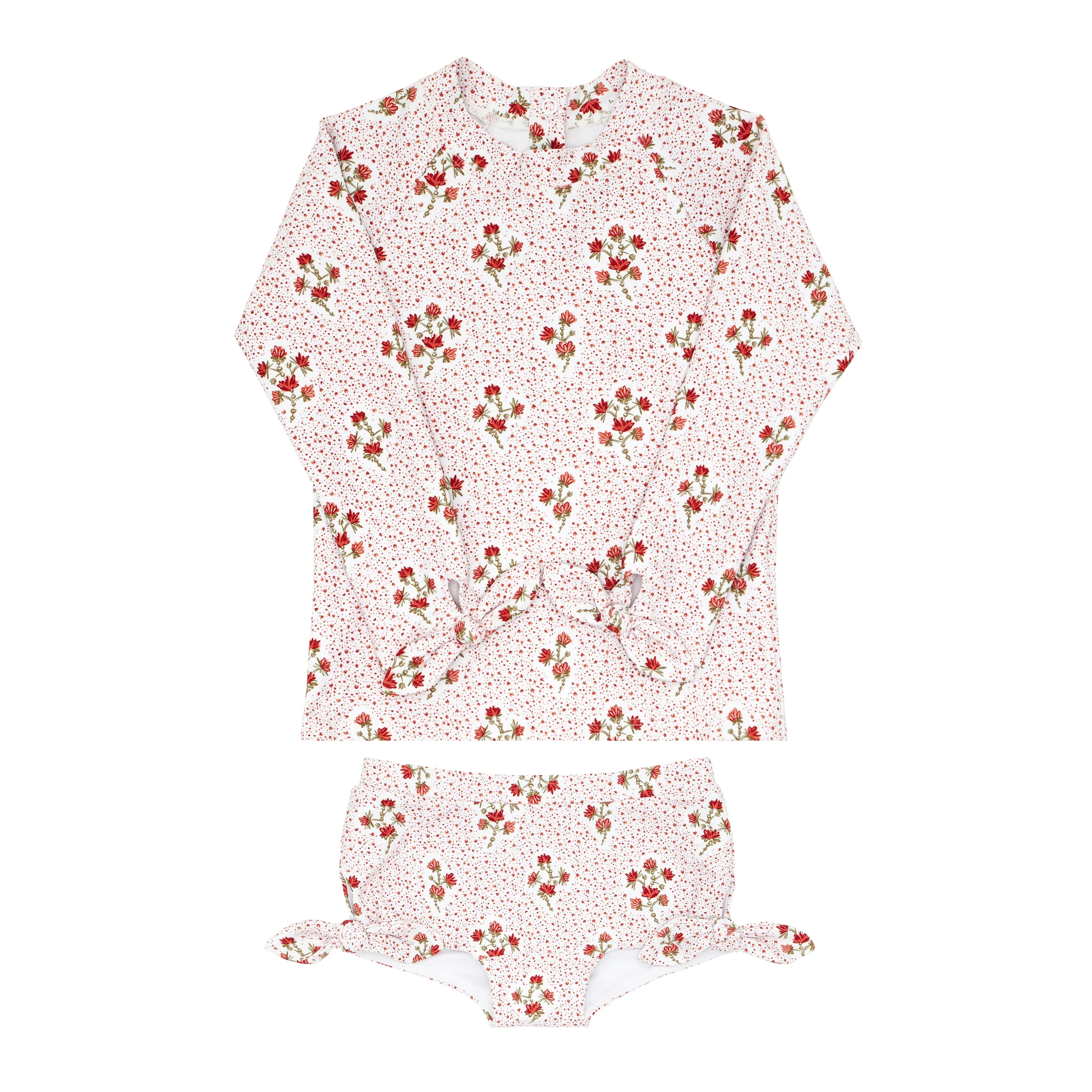 girls raspberry red rashguard set | minnow