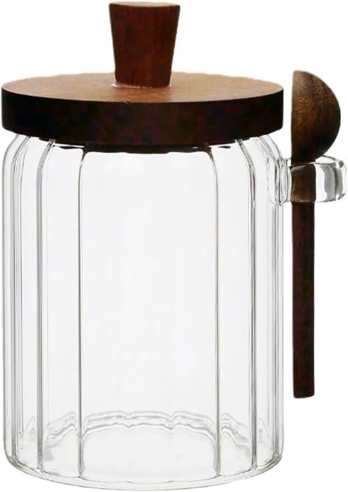 Sugar Bowl with Lid,20 oz Sugar Container for Coffee Bar, Glass Coffee Canister, Airtight Food St... | Amazon (US)