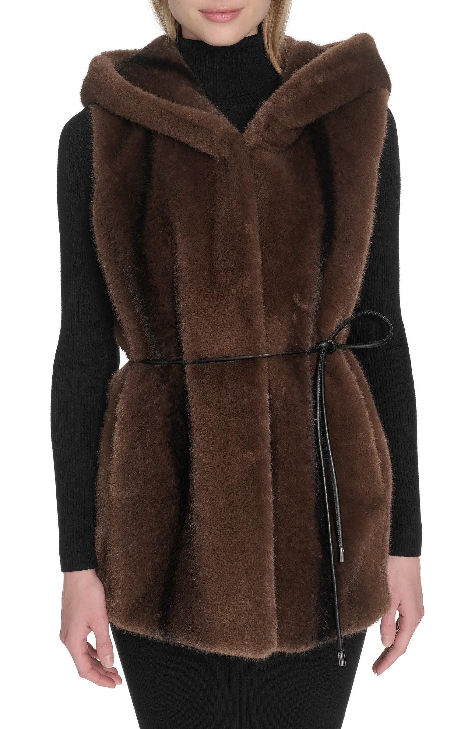 Hooded Faux Mink Vest | Nordstrom