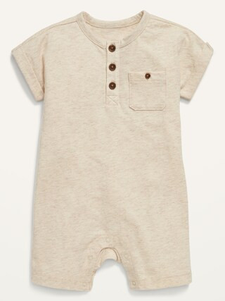 Short-Sleeve Henley Romper for Baby | Old Navy (US)