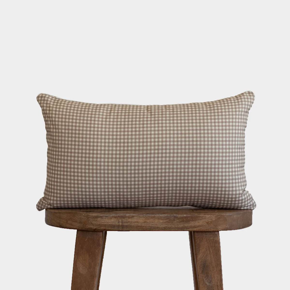 Mini Tan Gingham - Lumbar - 12x20" | 12x40" | Woven Nook