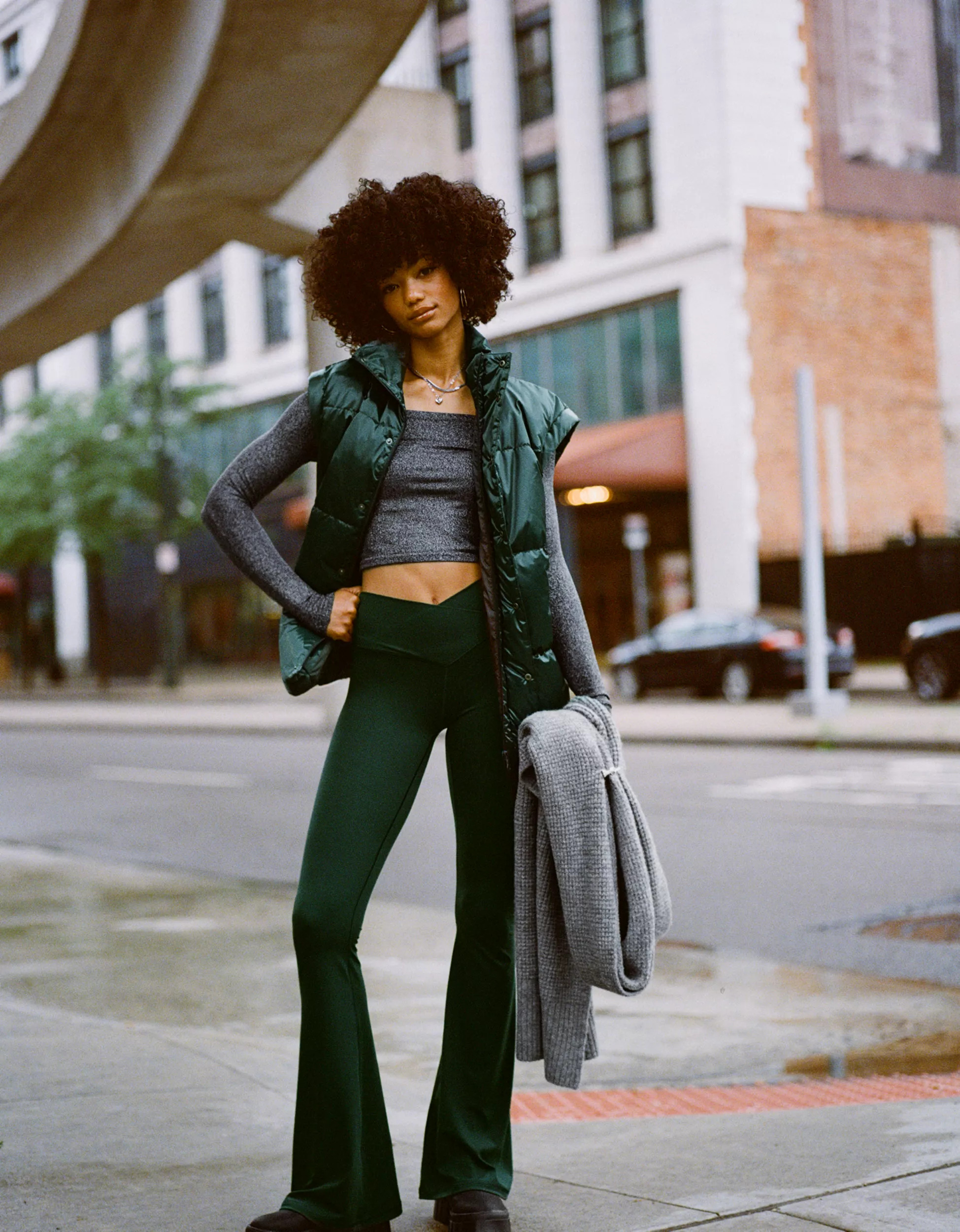 OFFLINE By Aerie Real Me High Waisted Crossover Flare Legging | Aerie