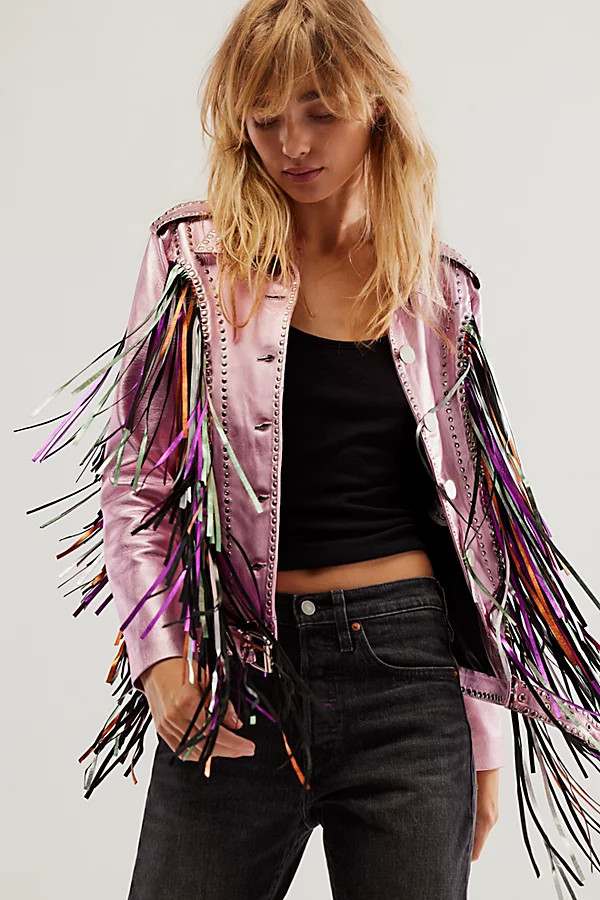 Geovana Leather Fringe Jacket | Free People (Global - UK&FR Excluded)