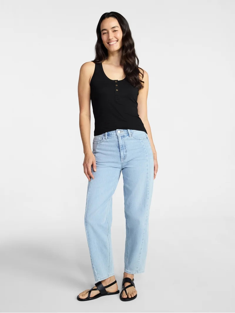 Time and Tru Women\u2019s Slub Henley Tank Top, sizes XS-XXXL - Walmart.com | Walmart (US)