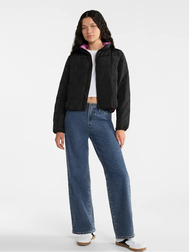 No Boundaries Packable Puffer Jacket, Women's and Women's Plus Sizes XS-4X | Walmart (US)