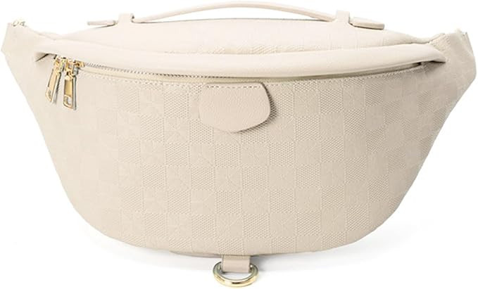 Xehuro Belt Bag for Women Fanny Pack Chest Bag Daypack Bum Bag Checkered Bag Multi Color (Beige-2... | Amazon (US)