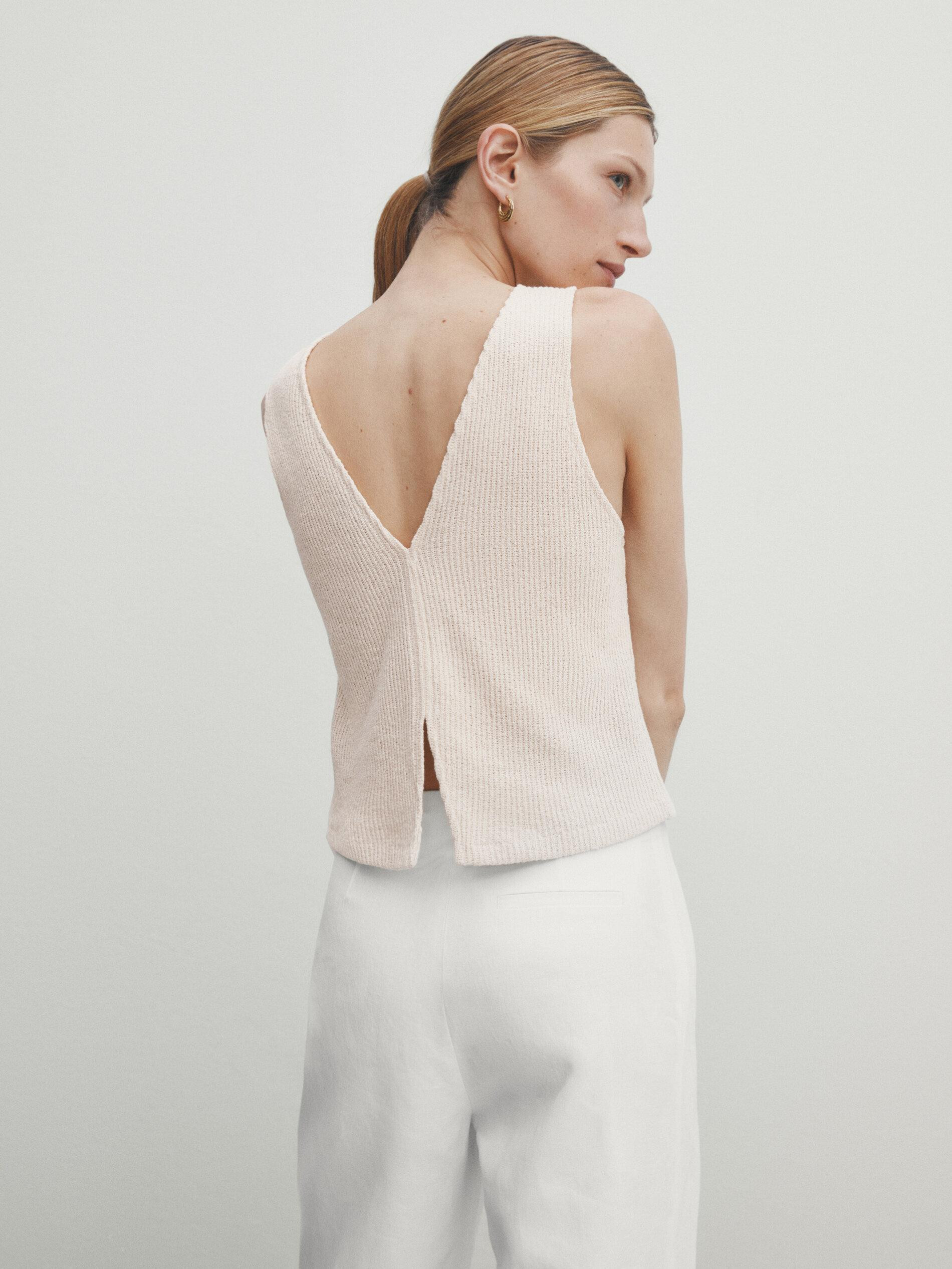 Crop top with vent detail | Massimo Dutti US