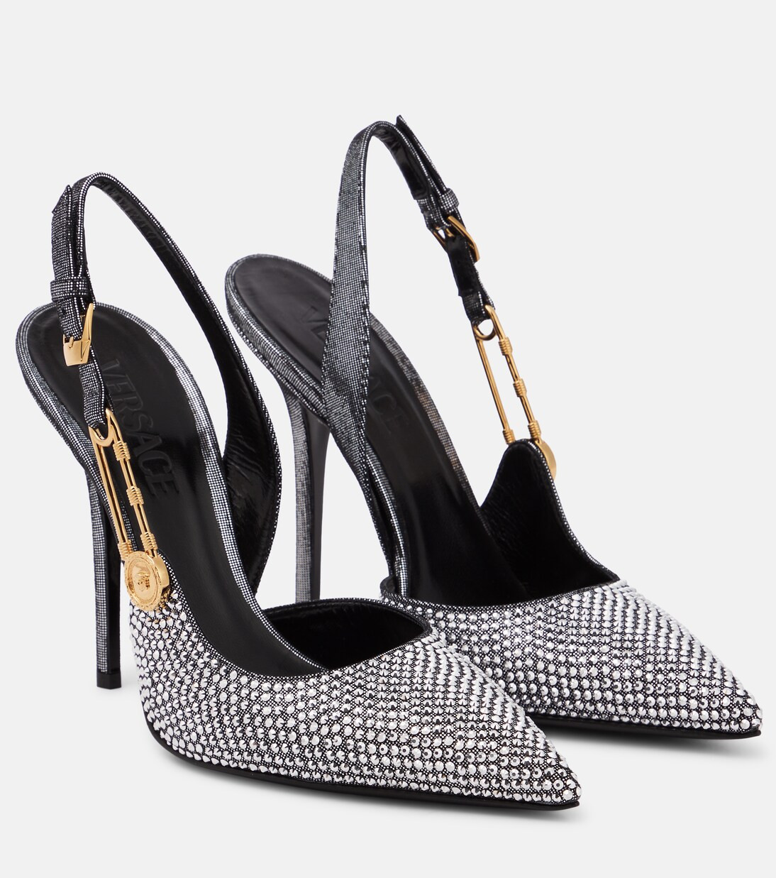 Safety Pin embellished leather pumps | Mytheresa (US/CA)