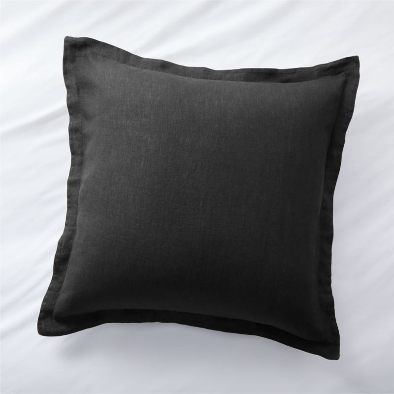 Black Natural Hemp Fiber Euro Sham + Reviews | Crate & Barrel | Crate & Barrel