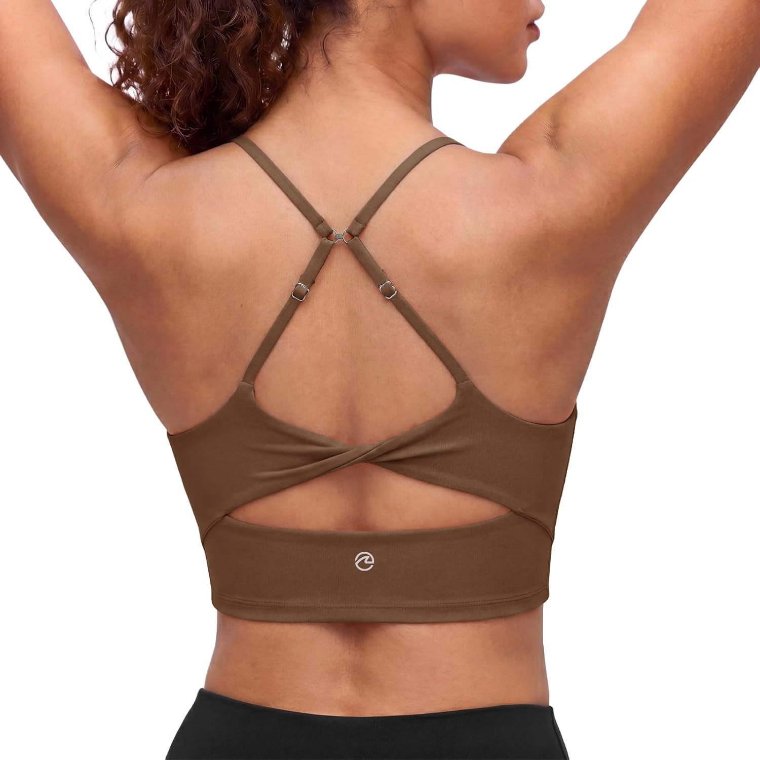Aoysky Womens Strappy Sports Bra Adjustable Cross Back Longline Crop Top | Amazon (US)