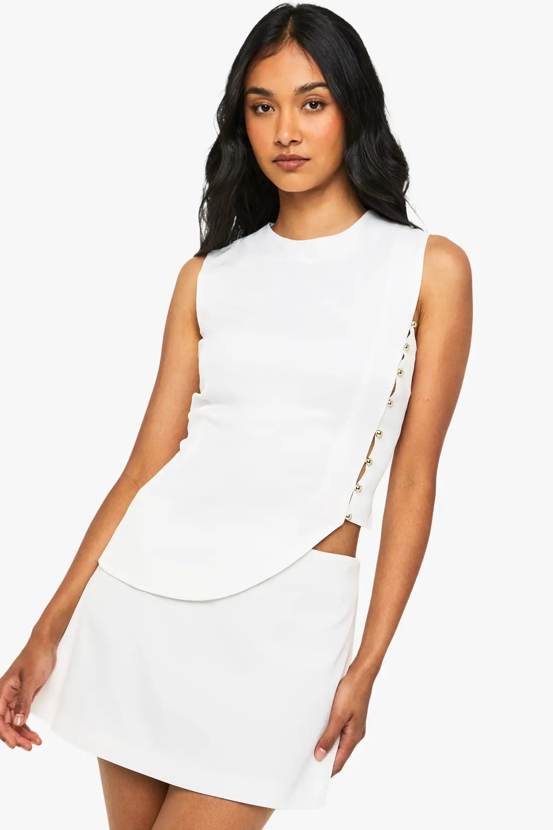 White Tailored Mini Skirt | Boohoo | Boohoo.com (UK & IE)
