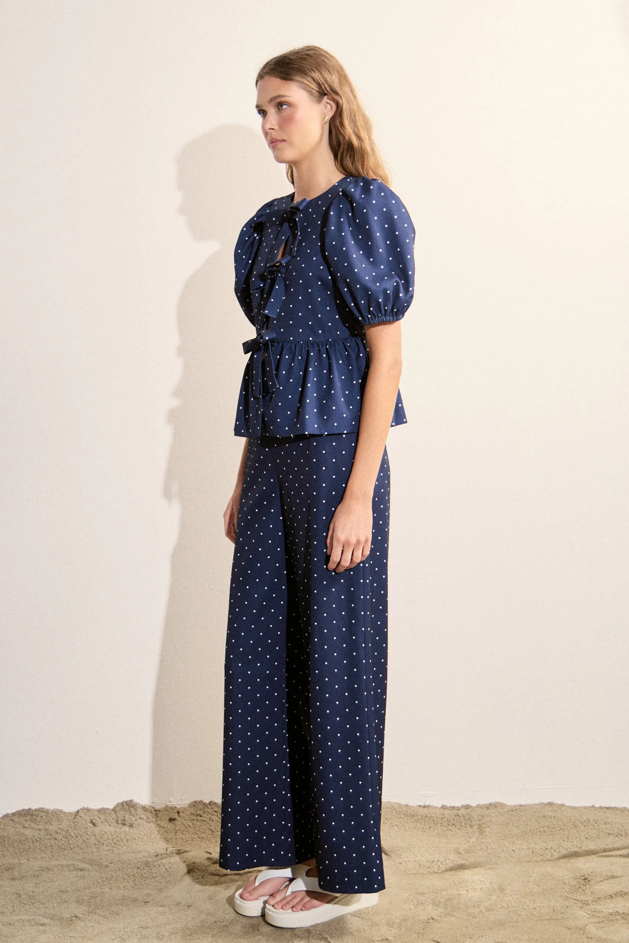 Polka Dot Wide Leg Pants | English Factory