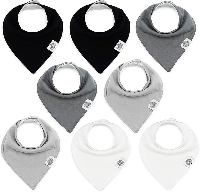 Parker Baby Bandana Drool Bibs – 8 Pack Baby Bibs for Boys, Girls, Unisex -"The Basics Set" | Amazon (US)