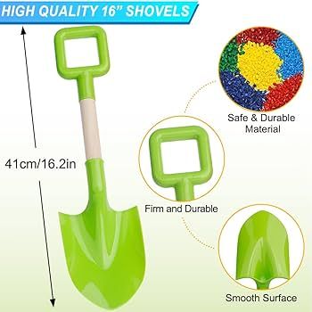 16" Long Kids Beach Spades Sand Shovels Toys Gardening Tools Kit Sandbox Sturdy Scoop Durable Woo... | Amazon (US)