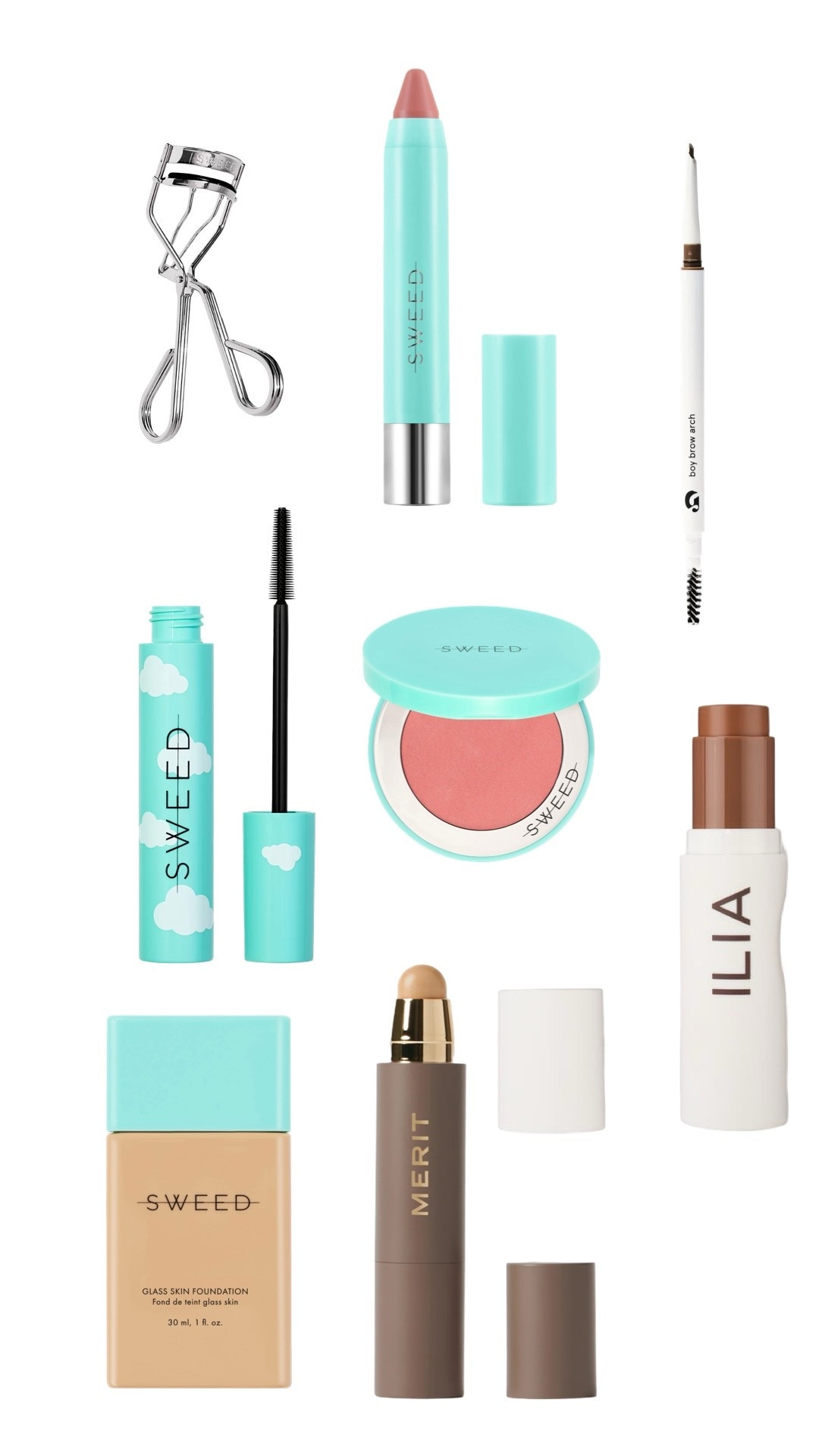 My No Make Up Make Up Must Haves

Sweed glass skin shade 06
Merit complexion stick shade Linen
Ilia complexion stick shade Cedar
Sweed blush shade Cheeky
Glossier boy brow arch shade dark brown cool
Sweed cloud mascara shade Black
Sweed Le Lipstick shade Nude Pink