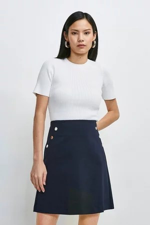 Essential Techno Woven Skirt | Karen Millen US
