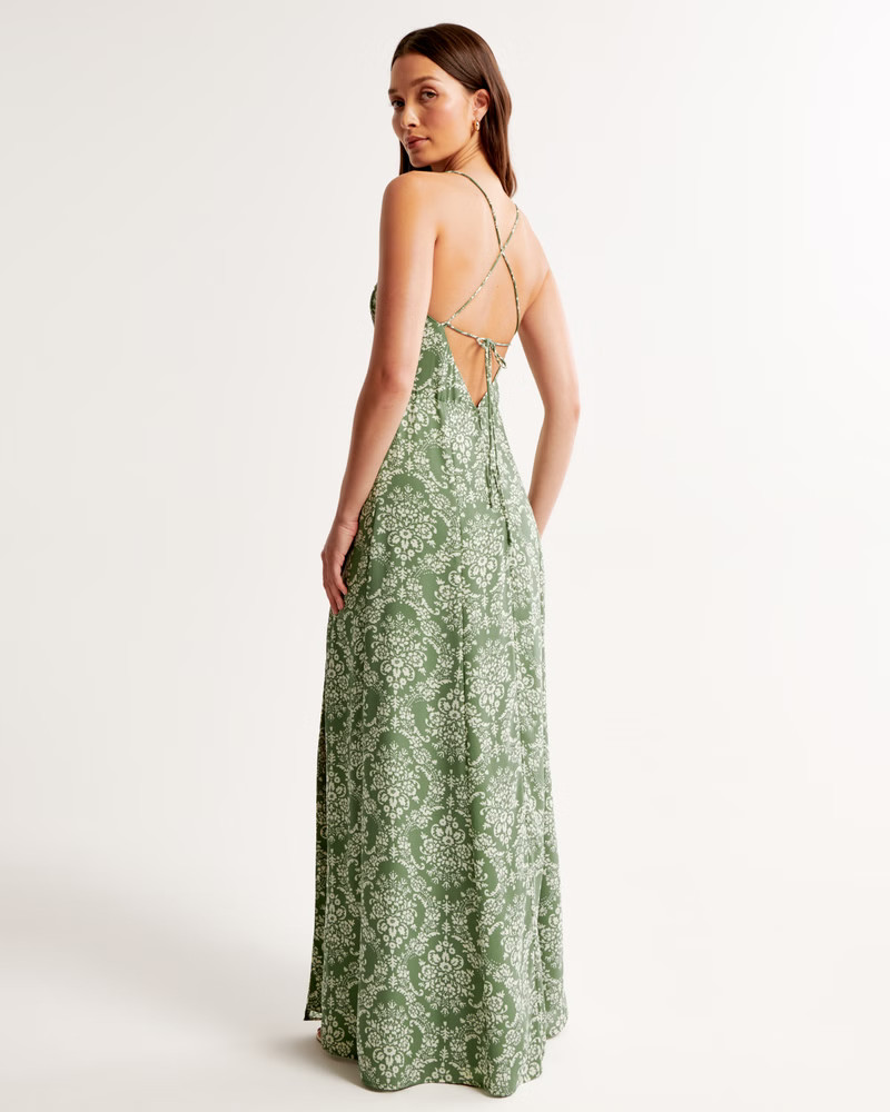 Women's The A&F Camille Tie-Back Gown | Women's Dresses & Jumpsuits | Abercrombie.com | Abercrombie & Fitch (US)