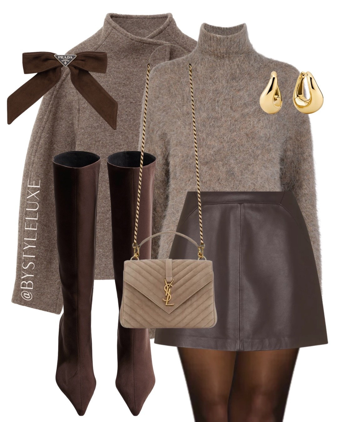 Taupe jacket with a cosy knit and leather skirt look. Love the suede hair bow! 
Exact jumper linked in my Instagram (@bystyleluxe) highlights 

#boots #jacket #autumnoutfit

#LTKshoes #LTKdatenight #LTKautumn