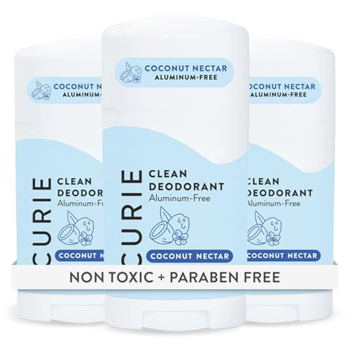 Curie Natural Deodorant for Women - Coconut Nectar - Aluminum Free, Clean, Sustainable, Vegan, Paraben Free (3pk) | Amazon (US)