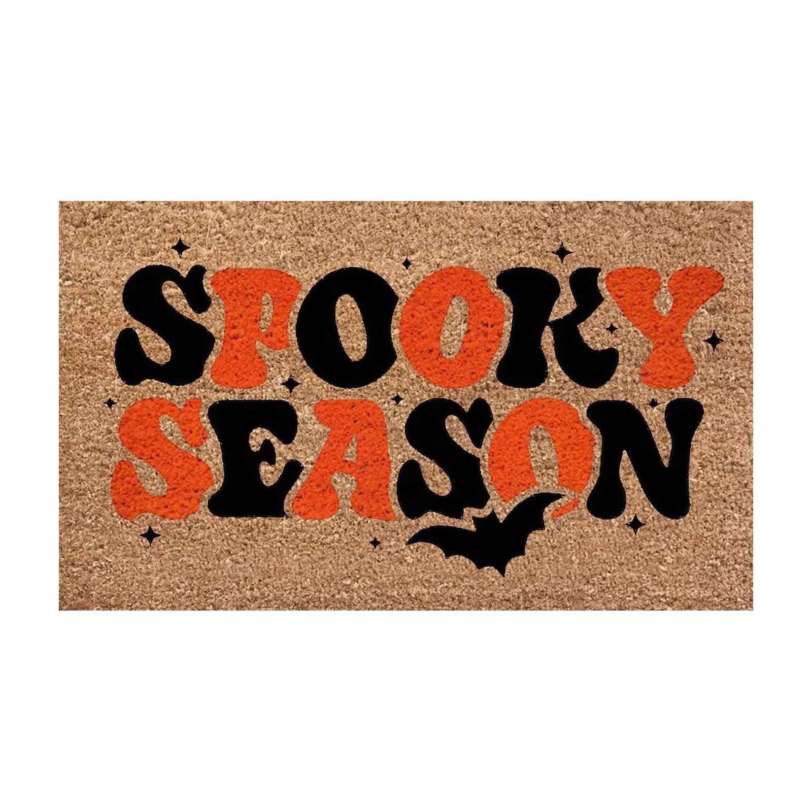 Holloyiver Halloween Door Mat 24" x 16", Ghost Pumpkin Bat Skull Witch Mat Non-Slip Front Door Ma... | Walmart (US)