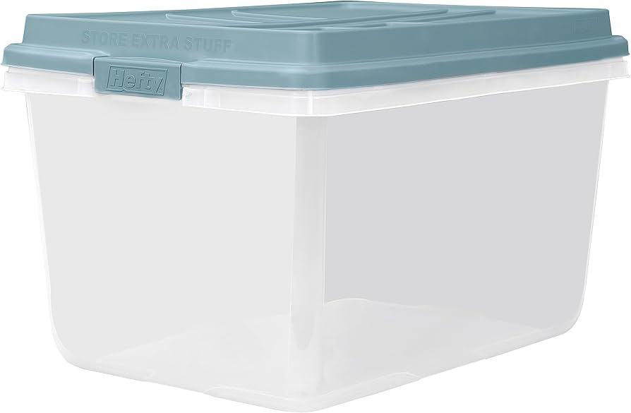 Hefty HI-RISE 72 Qt Large Plastic Storage Bins with Lids, 6 Pack Stackable Containers with Secure... | Amazon (US)