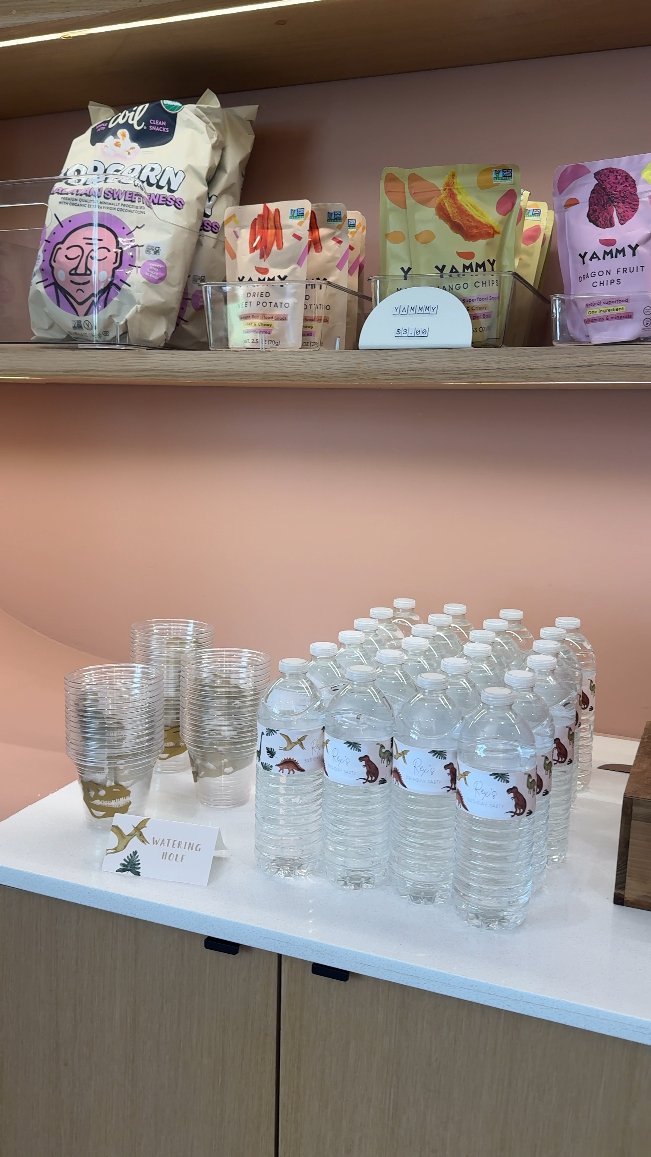 Dino birthday party Drink station 