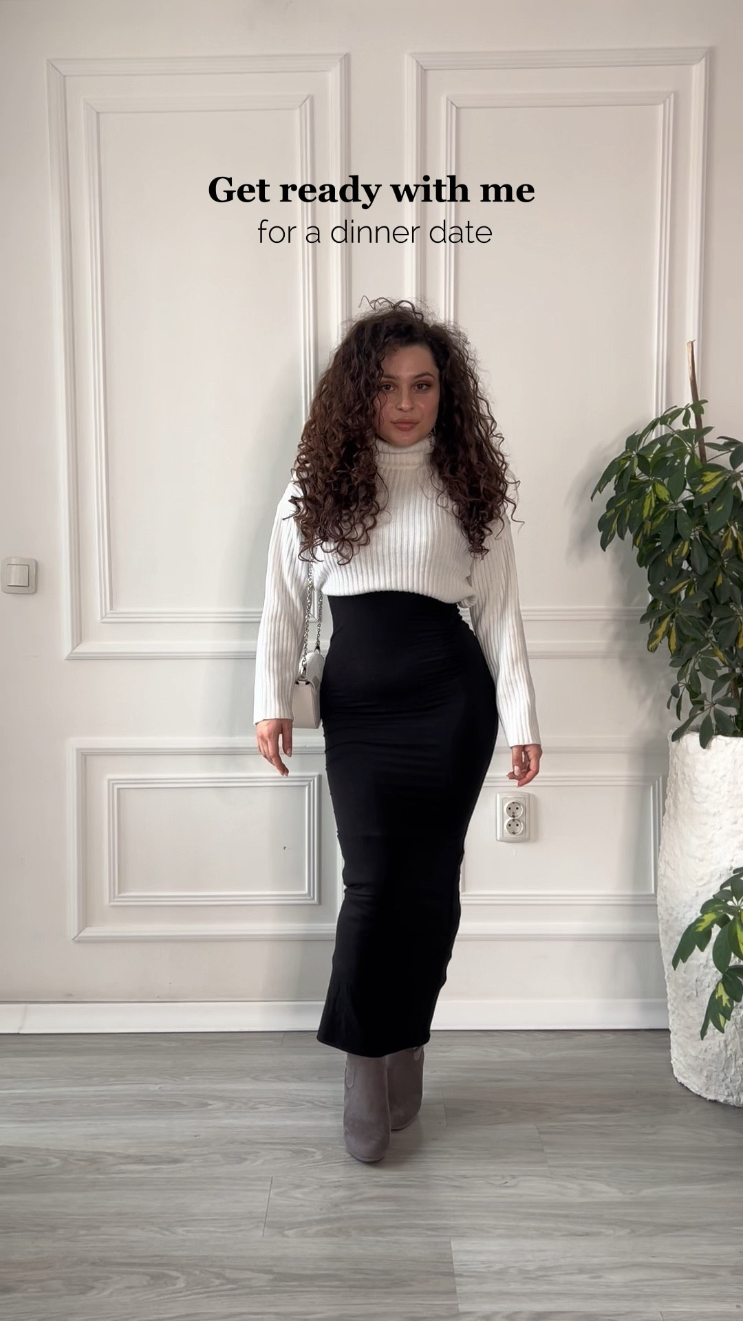 Dress: size XS 
Pullover: size XS
Boots: US8 , true to size
Bag: Bershka - 3704 669 250
Bra: size 32 C 

Shein code: lostaholics 
•
Long black dress, fit dress, Skims dupe , knee high boots , white pullover, dinner date outfit 

#LTKU #LTKstyletip #LTKfit