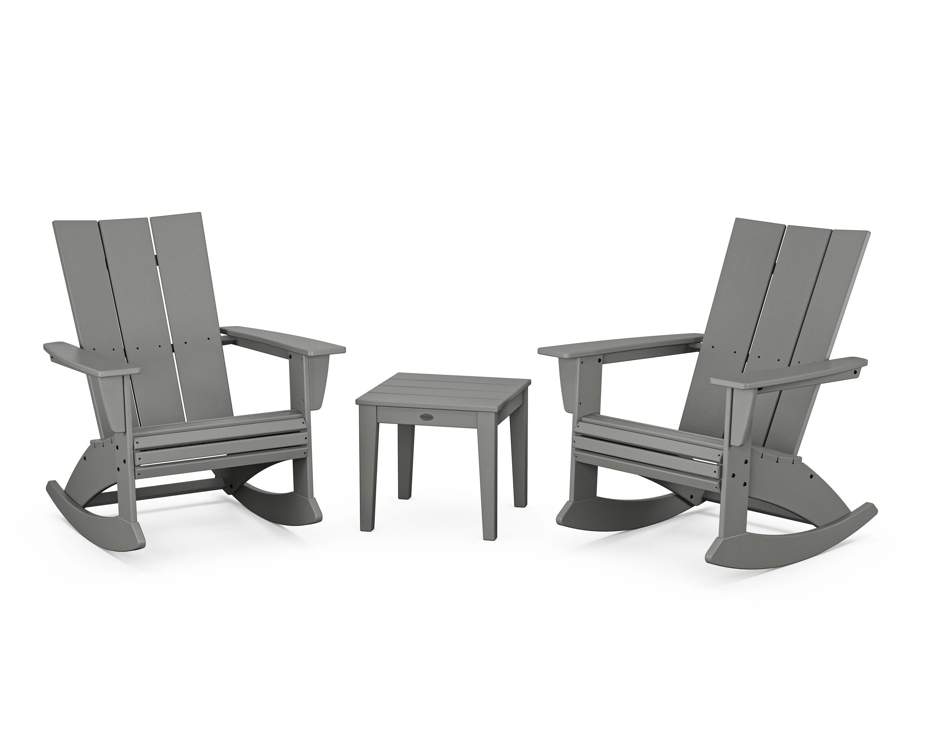 POLYWOOD Modern Adirondack 3 -Piece Patio Conversation Set one_size | PWS2205-1-GY | Lowe's