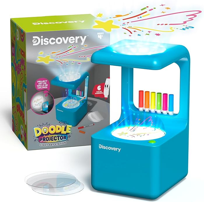 Discovery™ Doodle Projector Light Art Station – Includes 6 Dry-Erase Markers, 10 Reusable Dra... | Amazon (US)