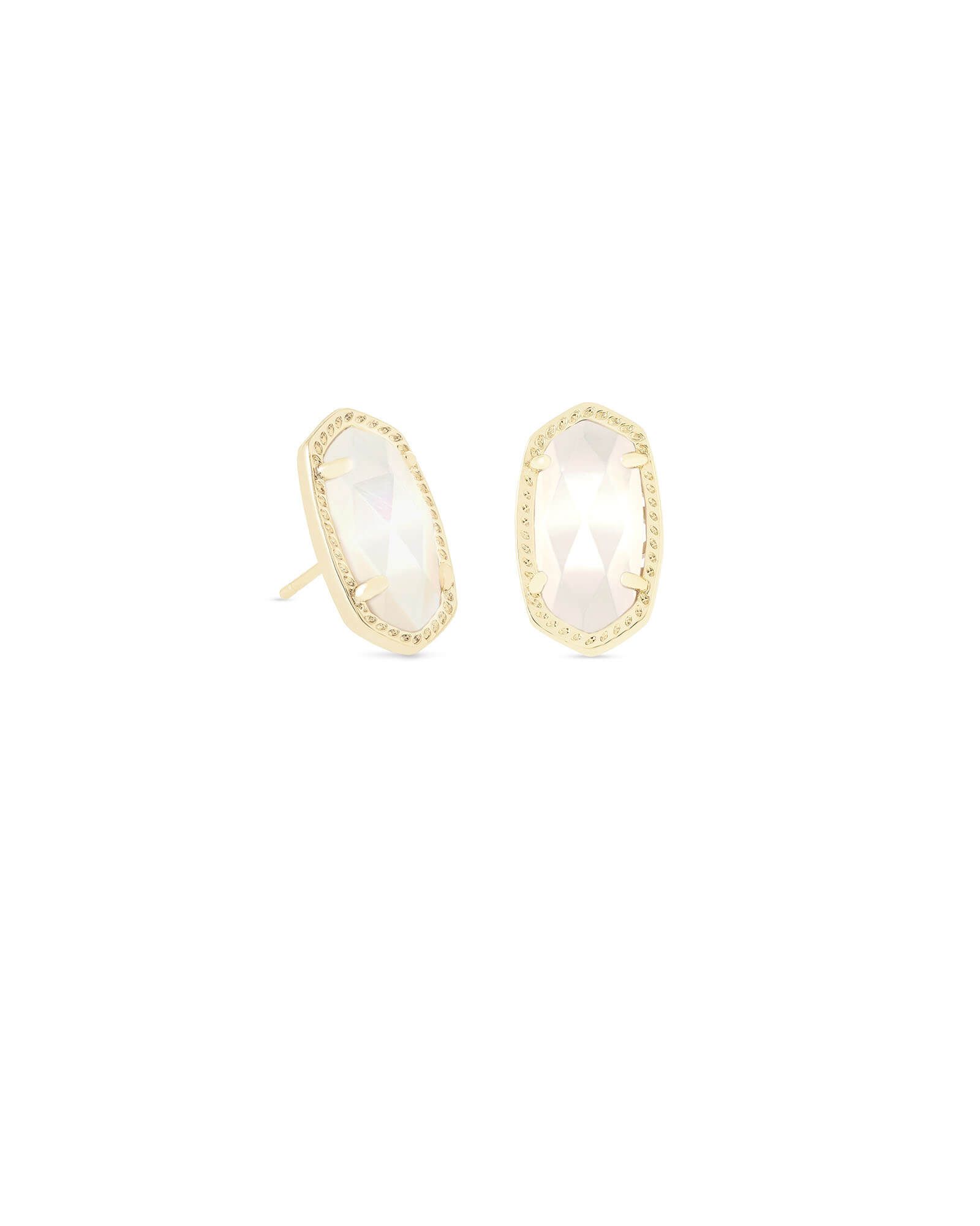 Ellie Gold Stud Earrings in Ivory Pearl | Kendra Scott