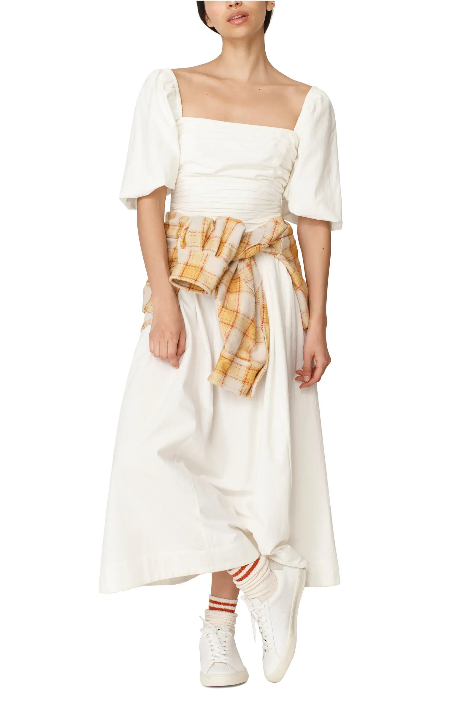 Free People Ain't She a Beaut Puff Sleeve Ruched Dress | Nordstrom | Nordstrom