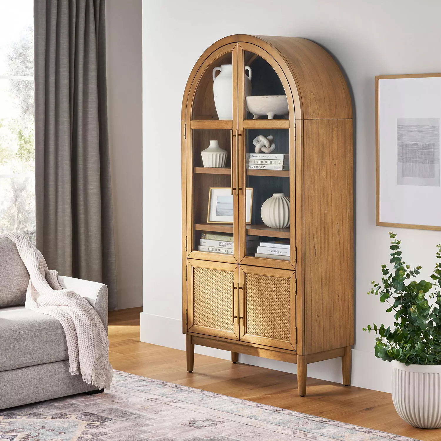 Member's Mark Enzo Storage Cabinet With Rattan Cabinet Doors | Sam's Club