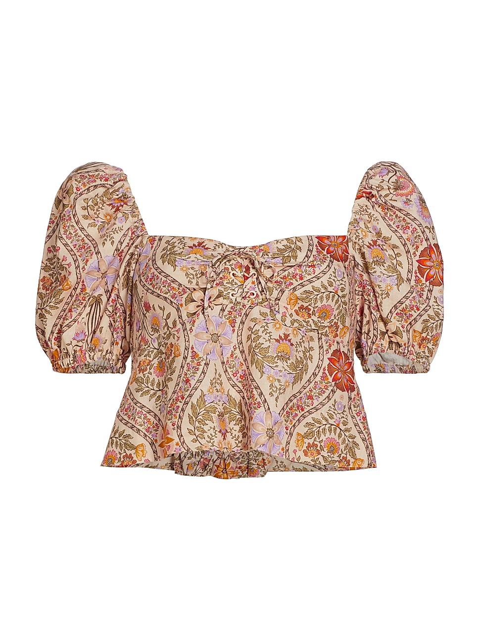 Melanie Floral Puff-Sleeve Top | Saks Fifth Avenue
