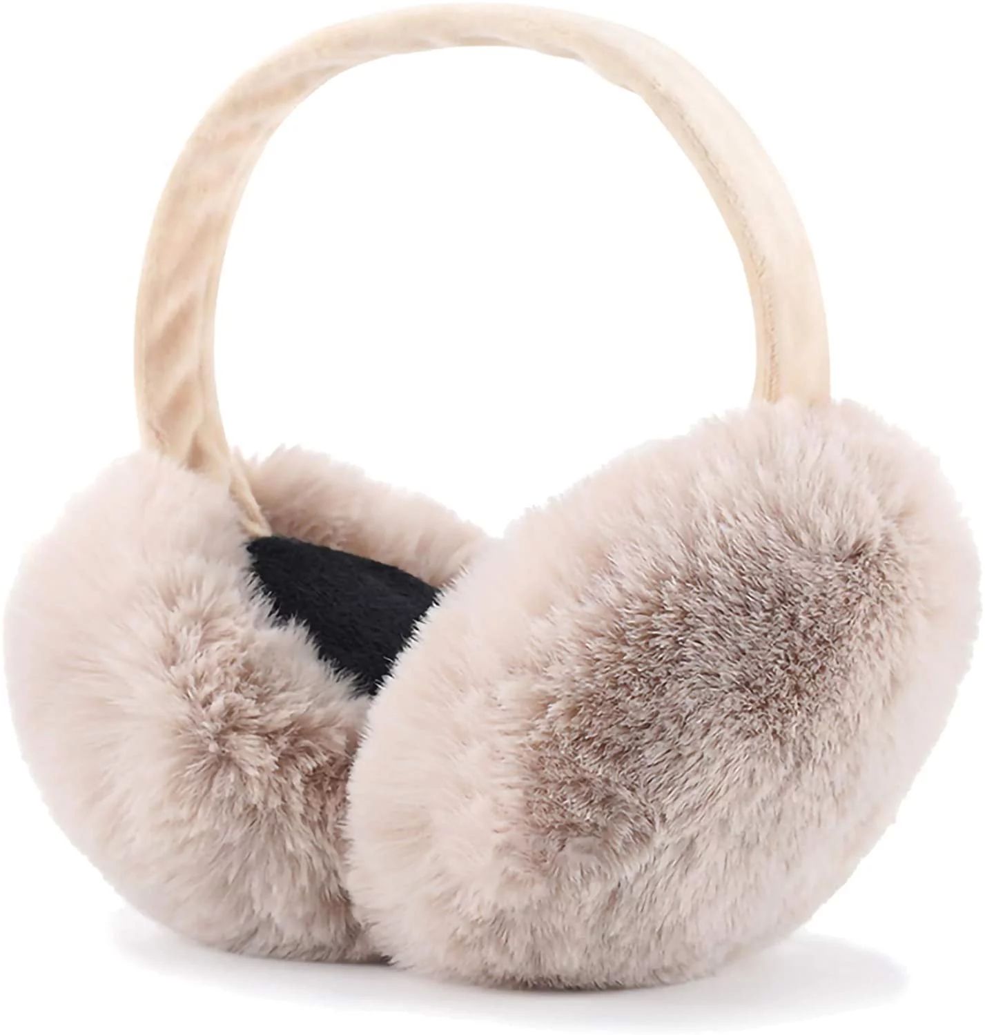 Winter Faux Fur Foldable Earmuffs Cute Fuzzy Ear Muffs for Women | Walmart (US)