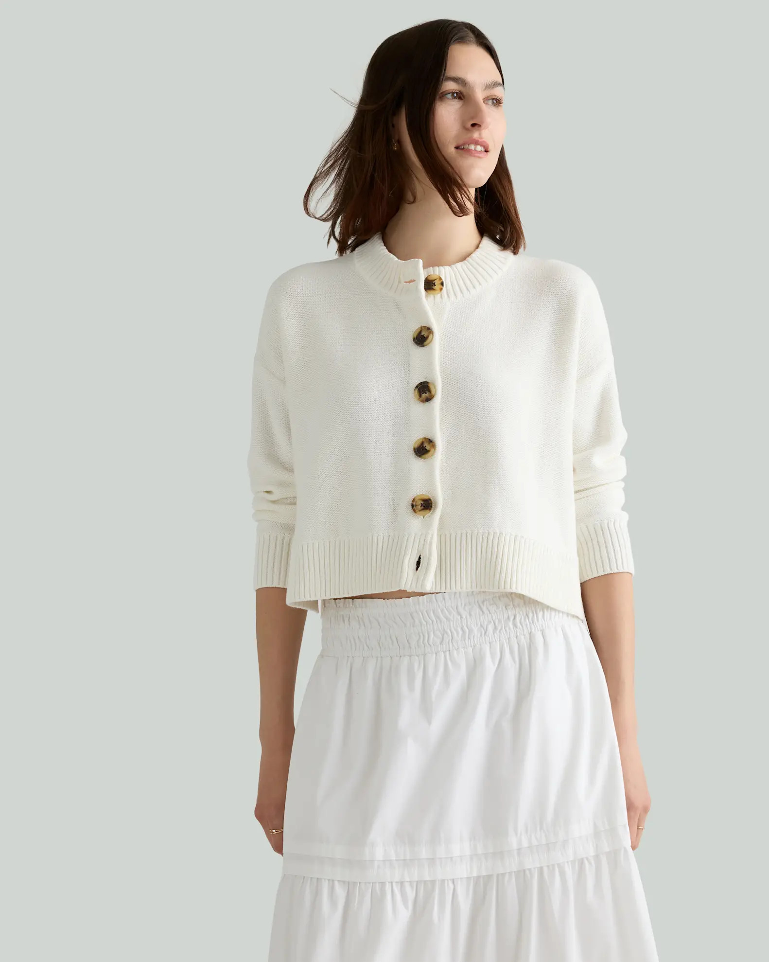 100% Organic Cotton Cropped Cardigan | Quince