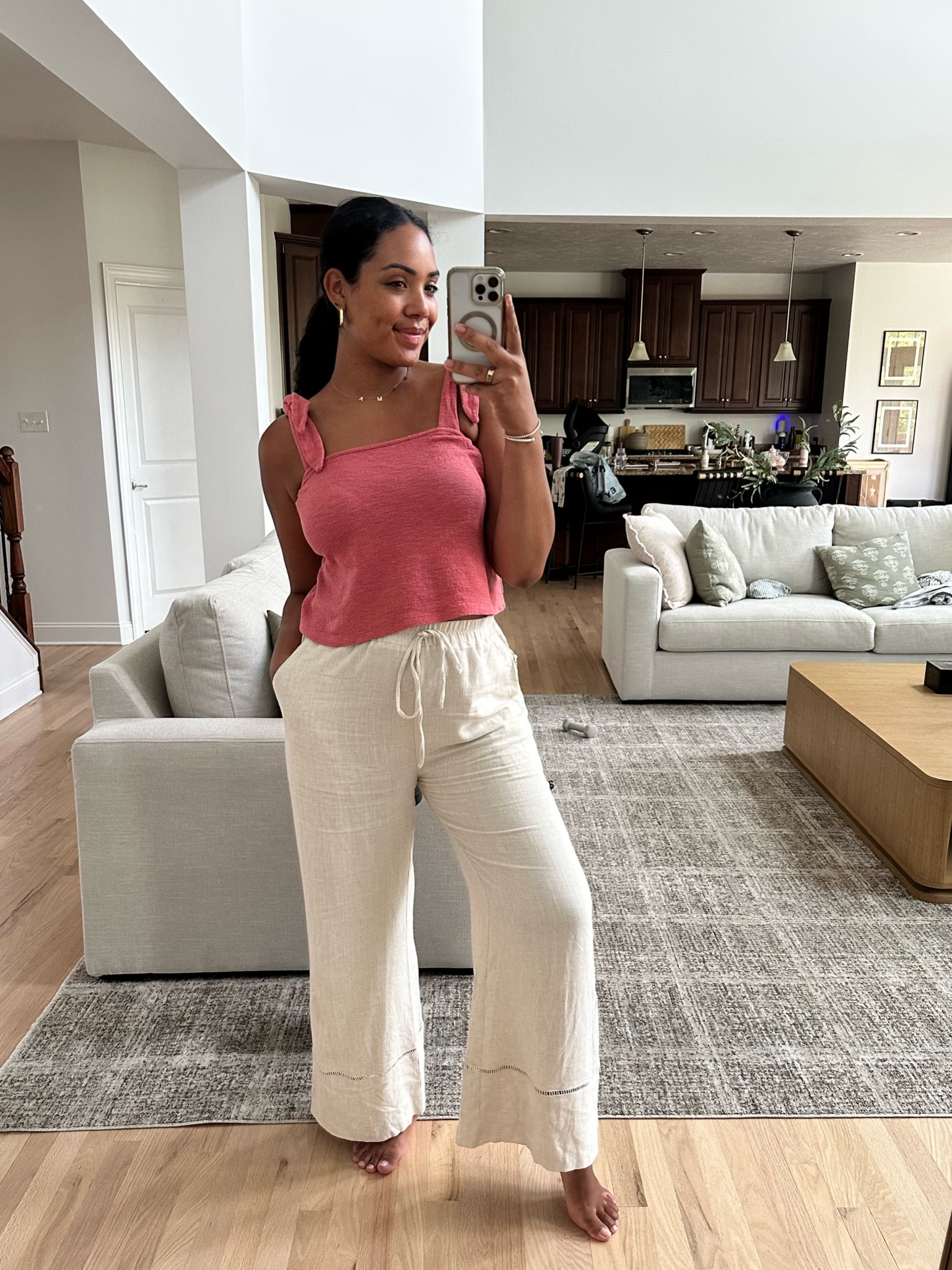 These maternity pants and top are both currently sold out, but linked super similar options here. I own the Abercrombie pants and love them!

#LTKFindsUnder50 #LTKStyleTip #LTKFindsUnder100