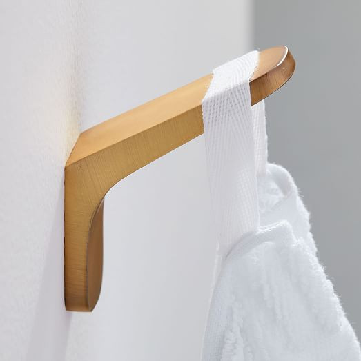 Mid-Century Contour Bathroom Hardware - Antique Brass | West Elm (US)