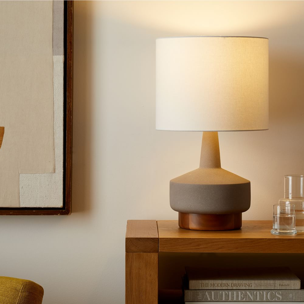 Wood &amp; Ceramic Table Lamp - Medium | West Elm (US)
