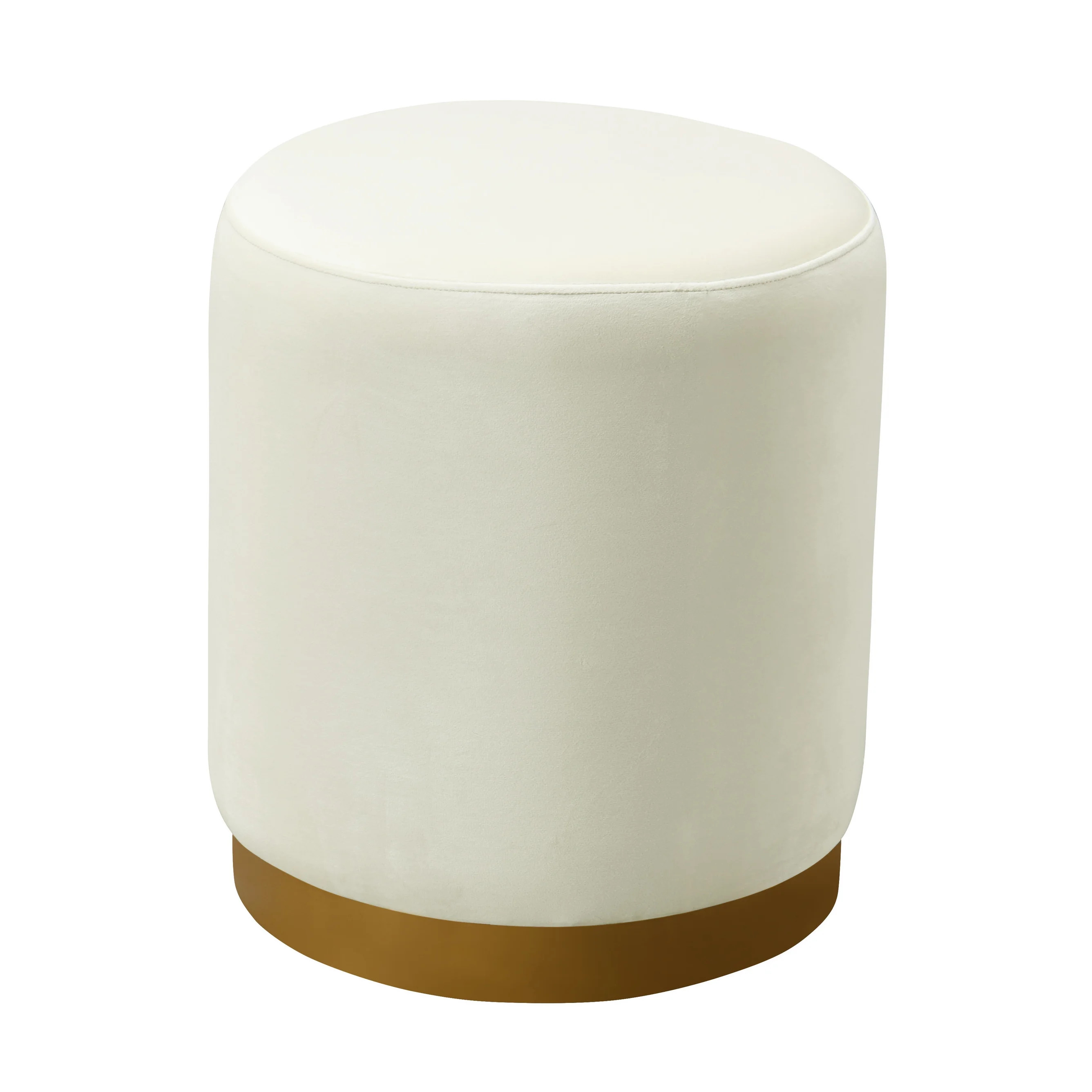 TOV Furniture Opal Cream Velvet Ottoman with Gold Base | Walmart (US)