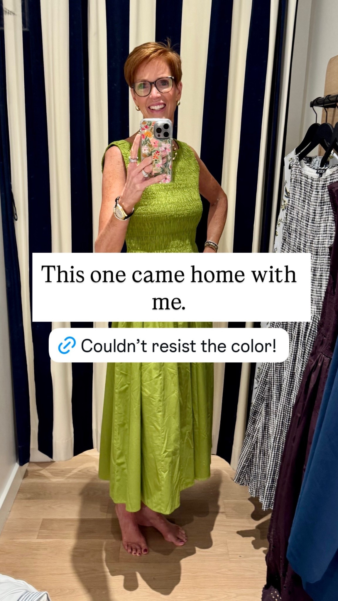 J.Crew in store try on
I know it’s not for everyone, but I love the color of this dress.
Full transparency, I didn’t buy this in store. But I did buy it online that day because it comes in tall online!
Size medium 

#LTKootd #LTKTall #LTKOver40