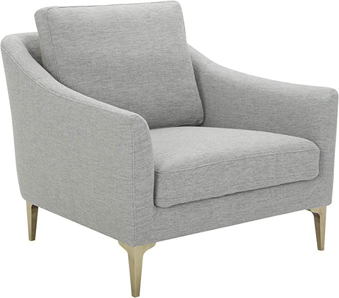 Amazon Brand – Rivet Alonzo Contemporary Living Room Accent Chair, 39"W, Light Grey | Amazon (US)