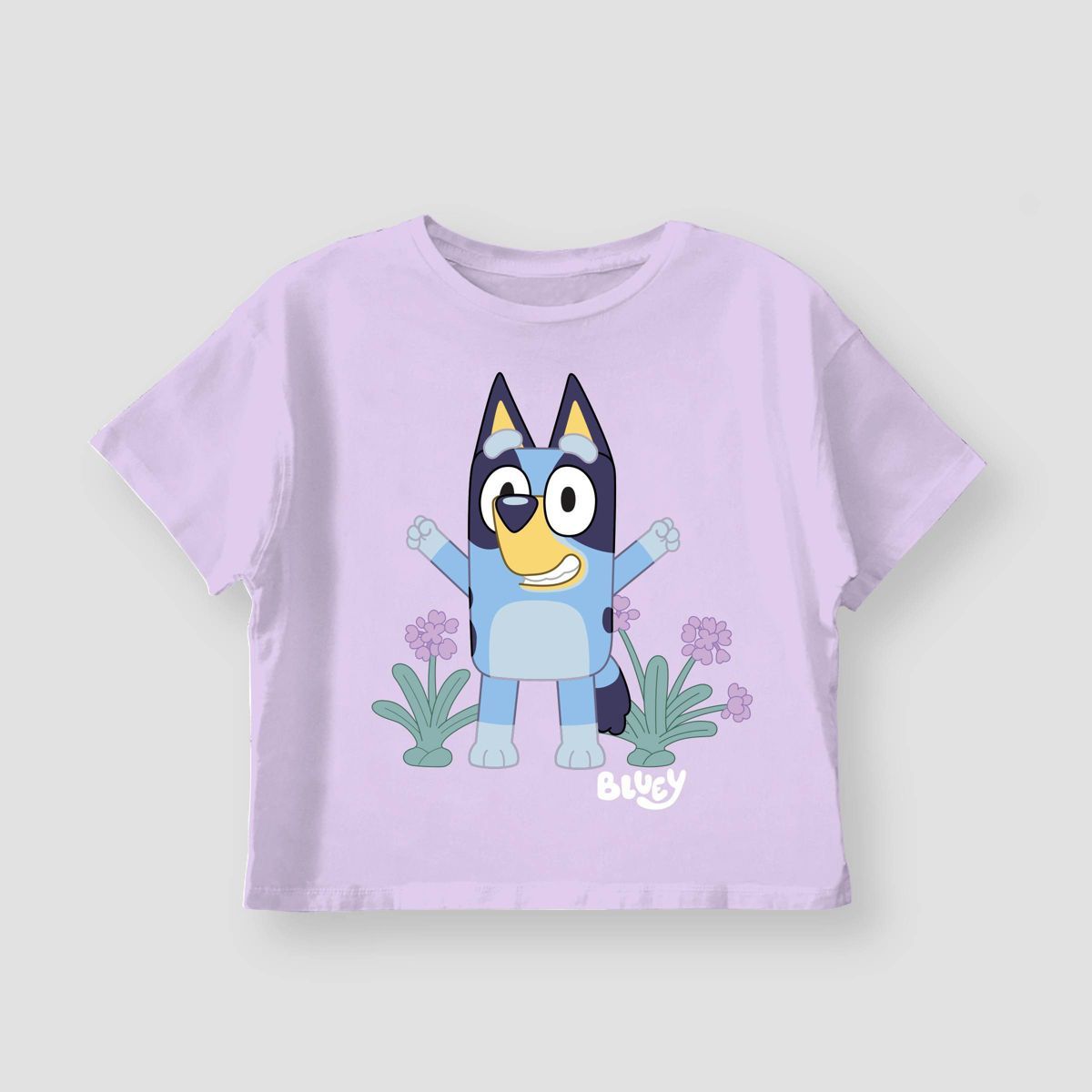 Girls' Bluey Short Sleeve Graphic Boxy T-Shirt - Purple | Target