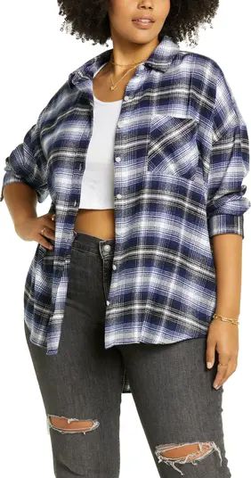 Boyfriend Plaid Flannel Button-Up Shirt | Nordstrom