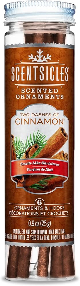 Scentsicles Two Dashes of Cinnamon Scented Chrismas Ornaments with Hooks - 1 Bottle (6 Sticks Tot... | Amazon (US)